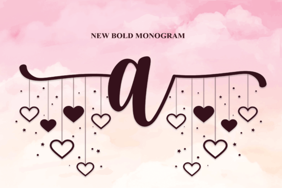 Heart Monogram Font Digital Font Download