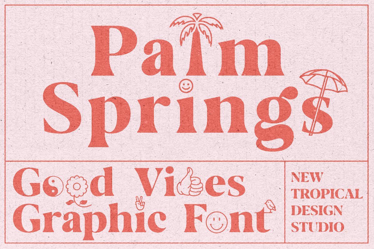 Palm Springs Graphic Font Digital Download
