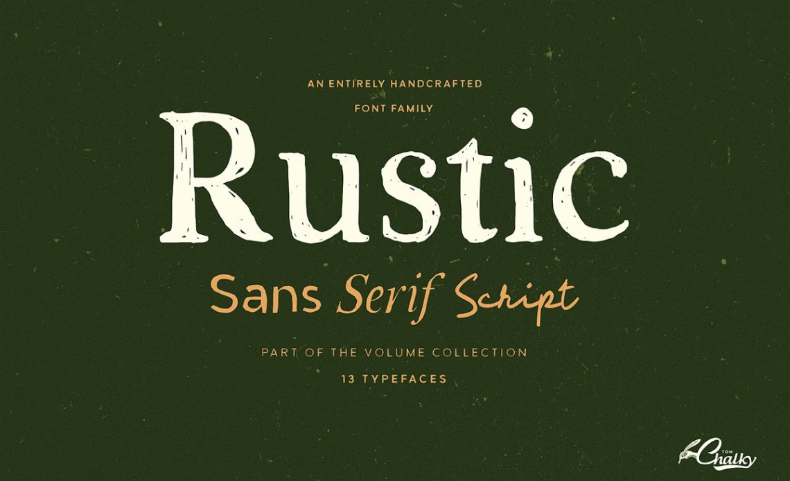 Rustic - 13 Handcrafted Fonts Digital Font Download