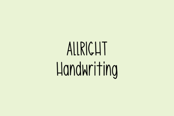 Allright Font Digital Font Download
