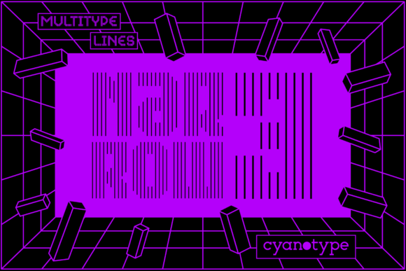 MultiType Lines Narrow 3 Font Digital Font Download