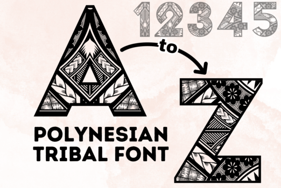 Polynesian Tribal Font Digital Font Download   Polynesian Tribal Font 