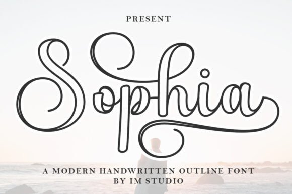 Sophia Outline Font Digital Font Download